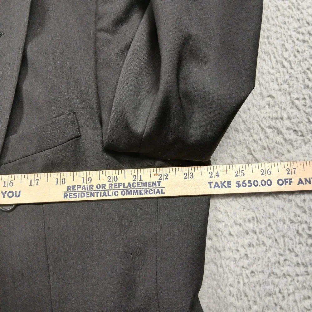Todays Man Double Breasted Blazer Mens 46R‎ Gray Classic Suit Jacket